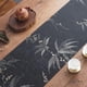 thumbnail image 3 of Flor alfombra negra, mantel, hoja floral de otoño / invierno, mantel de planta de primavera, adecuado para la cena y la decoración de boda (28 * 150 cm), 3 of 3