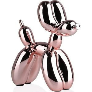 Veat00L - Figura Decorativa De Perro Globo Decoración Del Hogar, 10*10*4Cm Estatua De Perro Con Globo Galvanizado Brillante, Figura De Animal De Globopequeño, Escultura Artística, Decoración Moderna