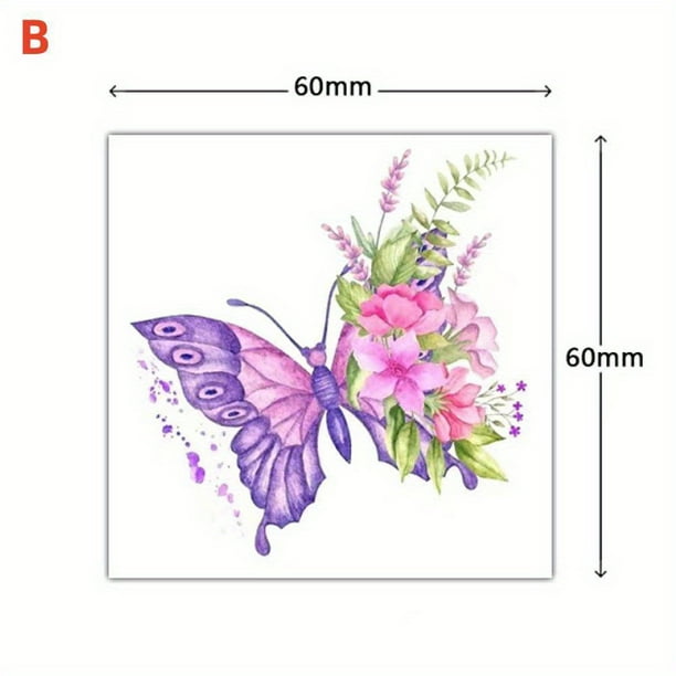 3D Tattoo Sticker, Y2k Style Colorful Butterfly Realistic Pattern, Waterproof Temporary Tattoos For Men And Women