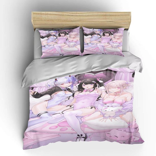 Japanese Anime Moe Double Bed Duvet Cover Bed European Bedding Sets Home Textiles Luxury Pillow Cases Bedroom Bedding Sets Bed Sheets