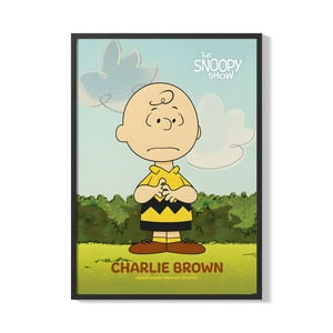 Creango - Cuadro Poster Enmarcado Charlie Brawn Snopy Decorativo