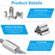 thumbnail image 3 of Uxcell 8#-32 UNC 304 Acero Inoxidable Tuercas de Acoplamiento Hexagonales, 10 Piezas 20mm / 0.79" Longitud Totalmente Roscada Conector de Varilla de Acoplamiento Sujetadores, Tono Plateado, 3 of 7