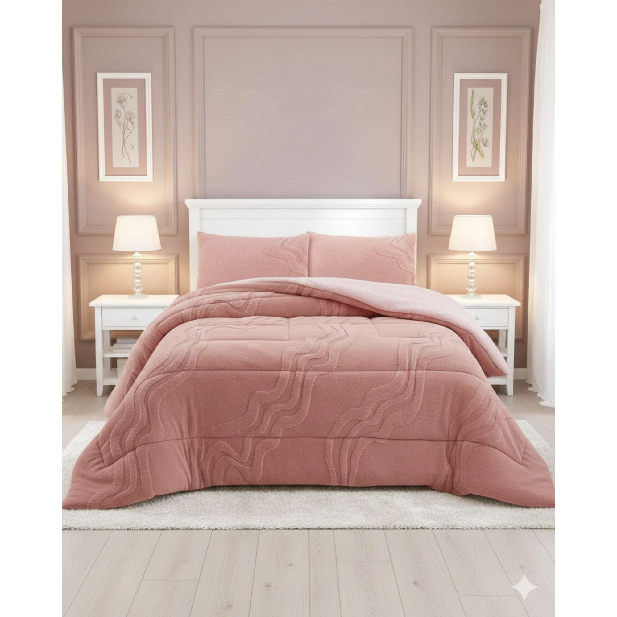 Mylhogar - Chiporro Premiun Cubrecama De Invierno King Rosa