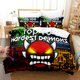 thumbnail image 1 of Angry Geometry Dash Bedding Set Bed Set Aldult Kid Bedroom Duvetcover Sets Cartoon, 1 of 5