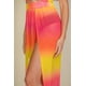 thumbnail image 4 of Saronite Falda Larga de Encaje Transparente con Abertura Lateral de Malla Lisa, Color Amarillo Multicolor (para Mujer), 4 of 5