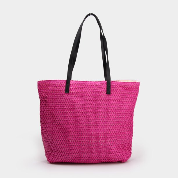 Bolso Playero de Rafia 23 L con Tirantes Largos