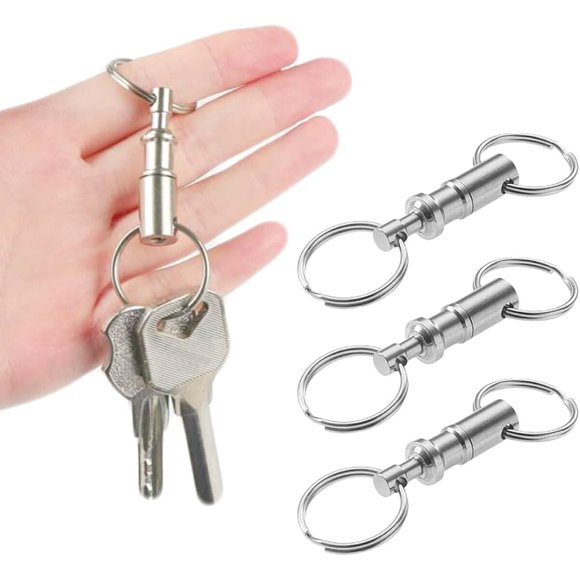 CooBigo 3 Pack Quick Release Detachable Keychain Dual Pull A