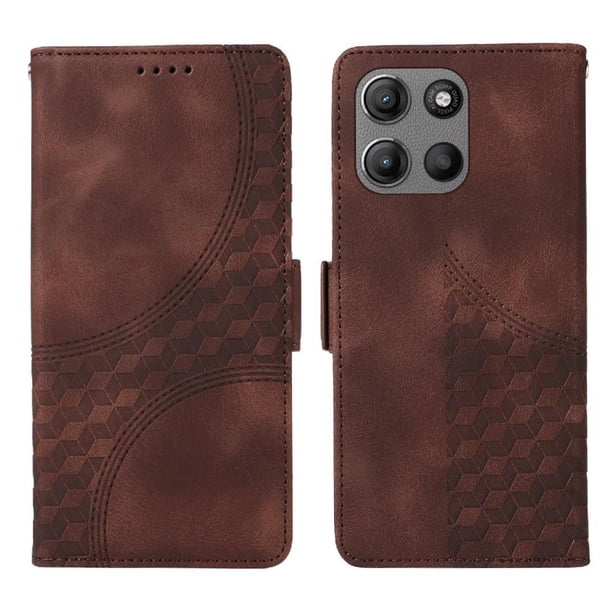 Carcasa FOXDOCK Motorola Moto G15 Power de cuero PU, diseño acolchado clásico, protección contra caídas y rayones