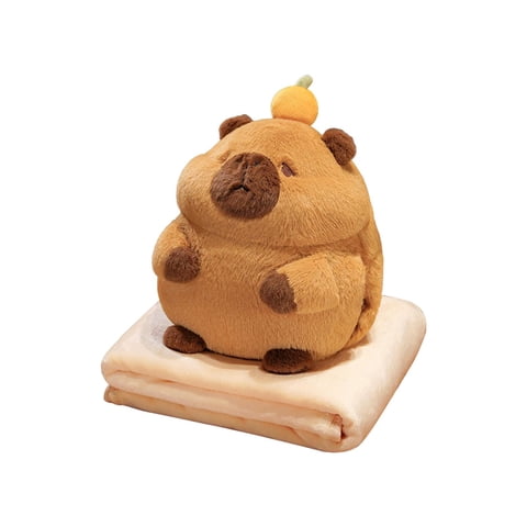 Bothyi - Carpincho De Peluche De Juguete De Carpincho Relleno Para Niñas, Niños, Regalo De Vacaciones, Marrón Con Manta