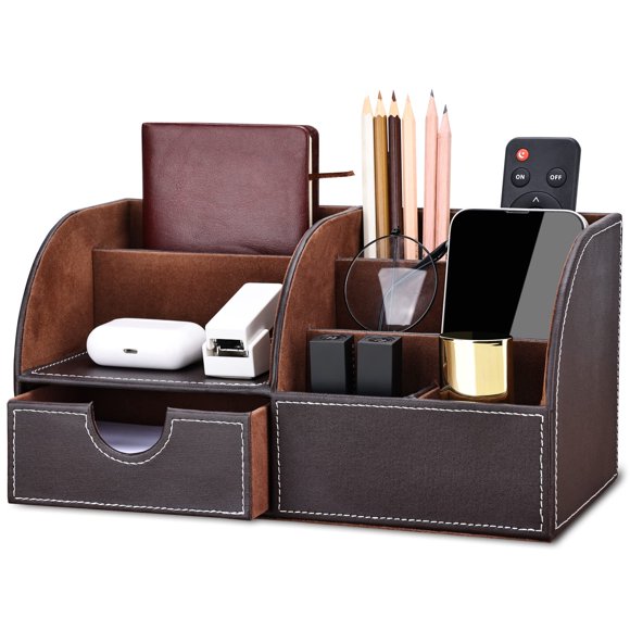 Organizador KINGFOM 29x14x14 cm 6 compartimentos Marrón