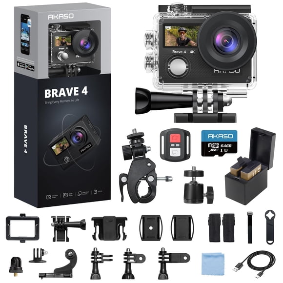 Cámara de acción AKASO Brave 4 4K 20MP Resistente al agua 40 m
