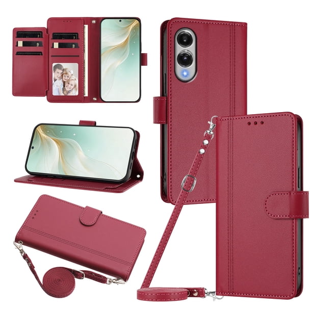 Samsung Galaxy S25 Edge Funda Billetera con Cierre Magnético, Rojo