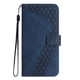thumbnail image 2 of Funda tipo cartera para T Phone 3 5G con tarjetero, bolsillo para billetes, soporte, cierre magnético y correa para la muñeca, funda tipo folio con textura geométrica azul, 2 of 5