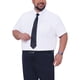 thumbnail image 4 of INSPIRE CHIC Regreso a Clases Camisas de Negocios de Manga Corta con Bolsillo en el Pecho para Hombres Grandes y Altos XL Blanco, 4 of 5