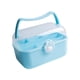 thumbnail image 2 of Caja de costura portátil, contenedor de almacenamiento multiusos con asa, organizador de manualidades con cerradura para suministros de arte, pendient Azul, 2 of 5