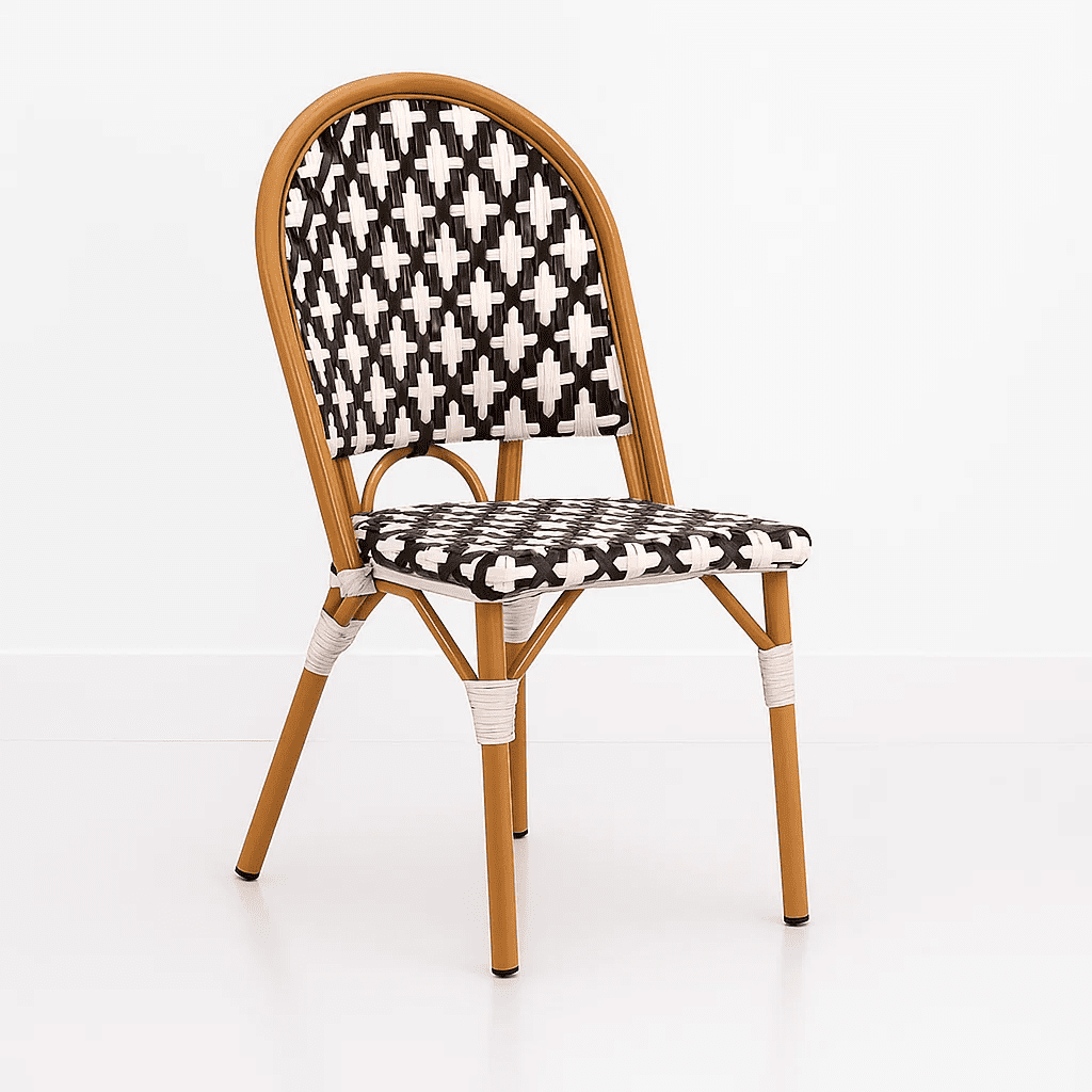 Klik Muebles - Silla De Jardín Parisina Con Diseño Geométrico Trenzado