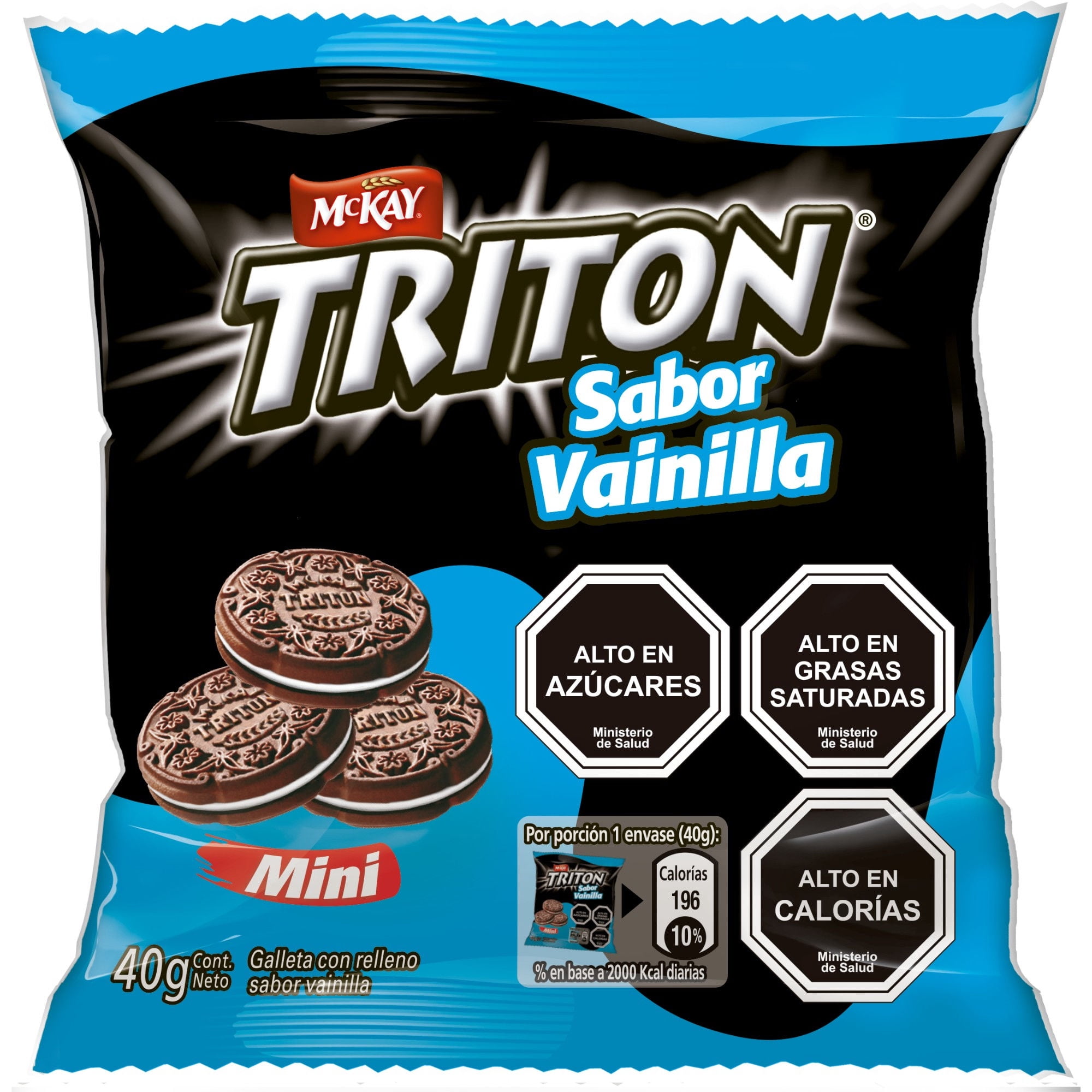 Galleta Mini Tritón Vainilla Bolsa 40 g McKay