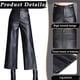 thumbnail image 3 of Pantalones de cuero para mujer, cintura alta, corte ancho, holgados, de PU, estilo coreano, talla grande, para otoño e invierno, 3 of 5