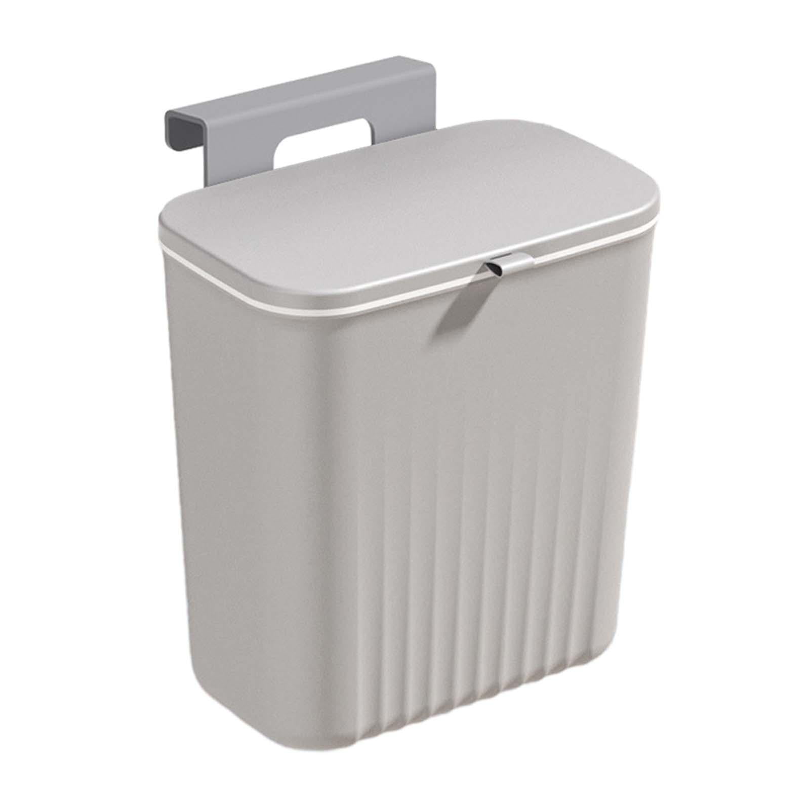 Bothyi - Cubo De Basura Colgante Para Cocina Con Tapa, Cubo De Basura Para Baño, Dormitorio, Hogar, Gris