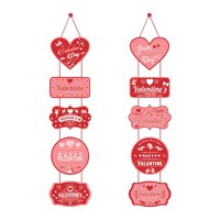 Magideal - Pancarta De Puerta Con Forma De Corazón Para El Día De San Valentín, Cartel De Corazón Con Guirnalda De Corazones, Decoración Romántica Para El Día De