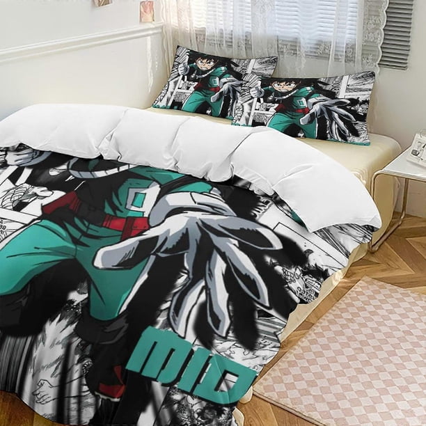 My Hero ademia Bedding Set Comfortable and Lightweight Cartoon Bedding3-Piece Set (Available in Multiple Sizes) Lc
