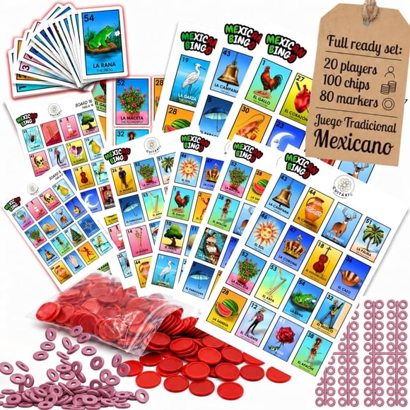 Bingo Mexicano Cuitaxi 100 Fichas para 20 Jugadores