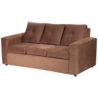 Muebles Altiro - Sofá Emanuel 3 Cuerpos - Tela Felpa Café