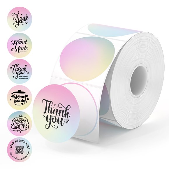 Etiquetas adhesivas térmicas MUNBYN con círculo de 5 cm para diseño de logotipos