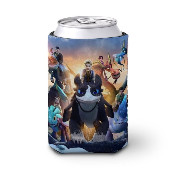 Cómo Entrenar a Tu Dragón 4 Funda enfriadora de latas, aislante de bebidas para mantener frías o calientes, funda térmica plegable para latas, portabebidas reutilizable