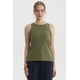 thumbnail image 1 of Polera Mujer Con Bote Pabilo Rib Verde Olivo, 1 of 4