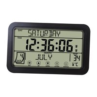 Bothyi - Reloj De Pared Electrónico Alarma Relojes Montados En La Pared Para Oficina Dormitorio Aula Negro