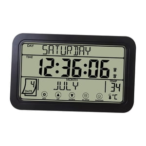 Bothyi - Reloj De Pared Electrónico Alarma Relojes Montados En La Pared Para Oficina Dormitorio Aula Negro