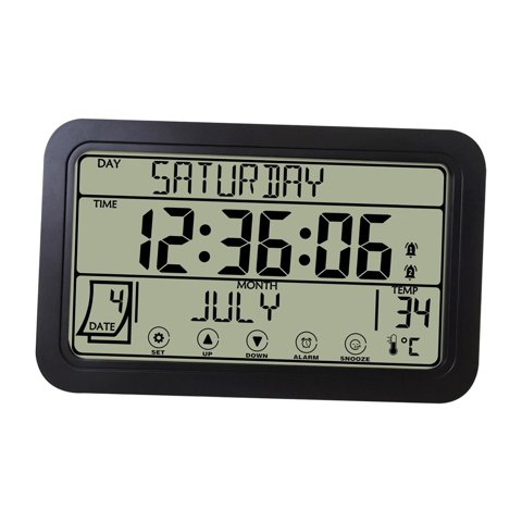 Bothyi - Reloj De Pared Electrónico Alarma Relojes Montados En La Pared Para Oficina Dormitorio Aula Negro