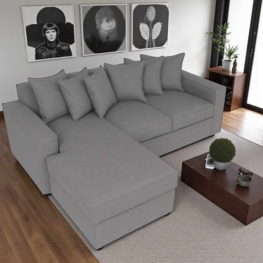 Sitial Home - Seccional Libre Disposicion Baco Marengo Con Resortes Full Comfort Plus