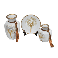 Muebles Santa Ana - Floreros Y Plato Decorativo Blanco