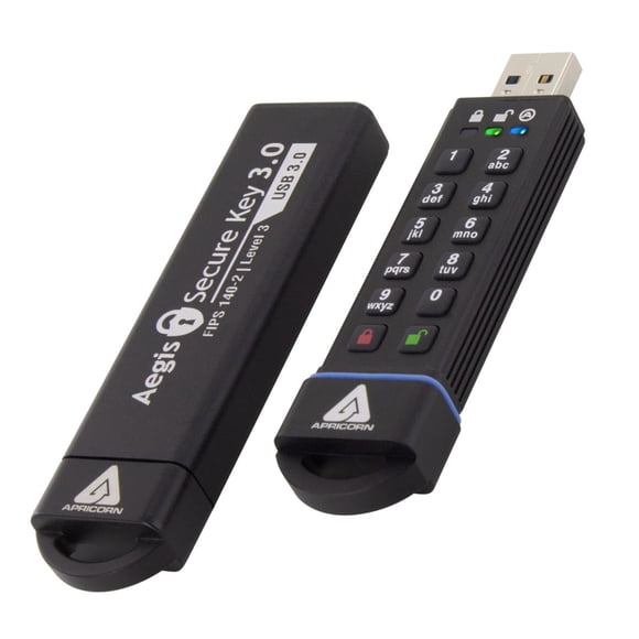 Memoria USB Apricorn Aegis Secure Key 30 GB USB 3.0 con cifrado de 256 bits