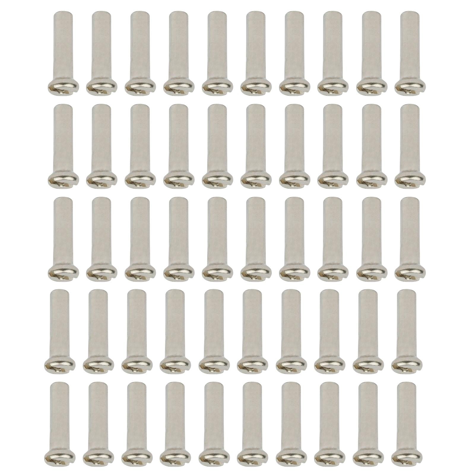 Ioensy - 50 Uds. De Pezones Para Radios De Bicicleta, Decoración De Radios, Puntas Para Extremos, Tapa Para Radios De Bicicleta, 16mm, 14g, Argent