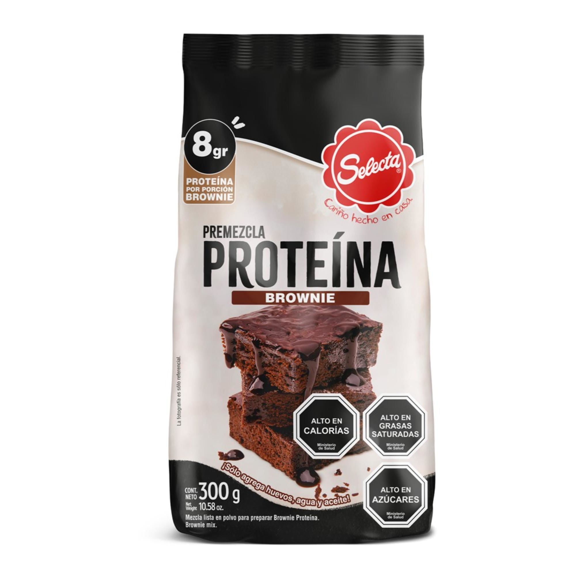Premezcla Brownie Proteina 300 g Selecta