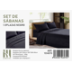 thumbnail image 1 of Set De Sabanas Plaza Y Media Color 200 Negro Hilos + 1 Funda De Almohada, 1 of 2