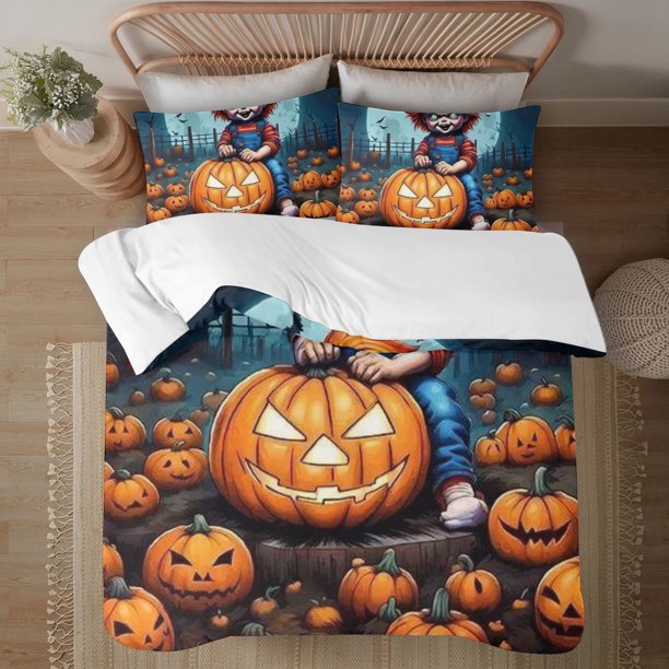 Halloween Chucky Soft 3D Printed Duvet Cover Bedding Set with Comforter Cover 3 Piece Set