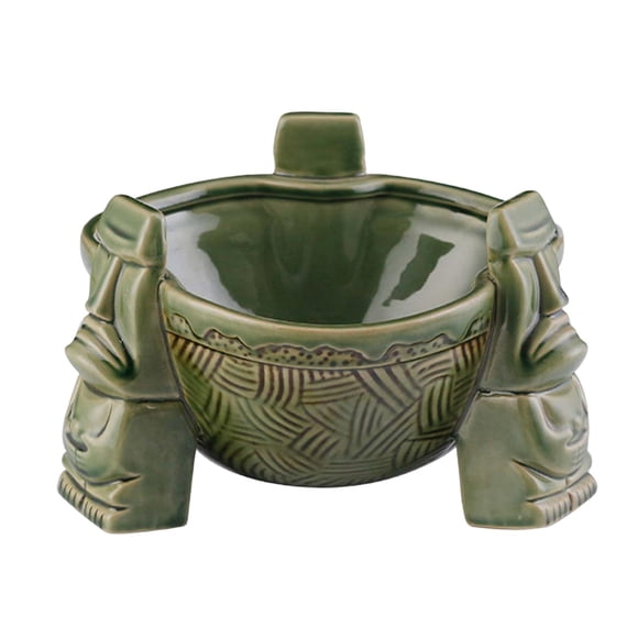 Cuenco De Cerámica Para Ponchar, Diseño De Tres Patas, Tazas Tiki, Taza Para Beber Para Bar, Hogar, Verde