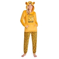 Conjunto De Pijama De Forro Polar Para Mujer Disney Simba 2 Piezas Con Capucha