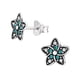 thumbnail image 1 of Pendientes de plata oxidada flor 9 mm cristal blanca y azul, 1 of 2