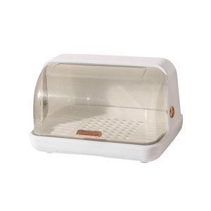 Magideal - Estante Para Secar Botellas De Bebé, Estante De Secado De Cuencos A Prueba De Polvo Con Escurridor, Portavasos A Prueba De Polvo Con Tapa Para Cuenco , Blanco