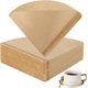 thumbnail image 1 of Filtros de café cónicos V60, juego de 100, filtros de papel desechables, filtros de papel naturales para cafeteras de goteo y cafeteras (marrón natural), 1 of 5