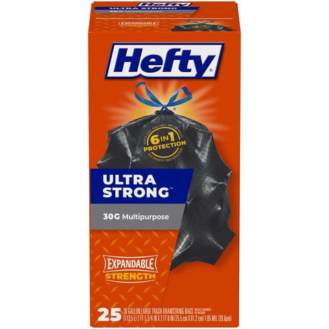 Bolsas De Basura Hefty, Ultrarresistentes, Multiusos, 30 Litros, 25 Unidades