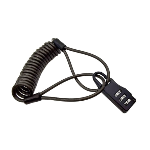 Ioensy - Cerradura De Combinación Con Cable Cable De Seguridad Portátil Para Bike Gate Gym Locker Black