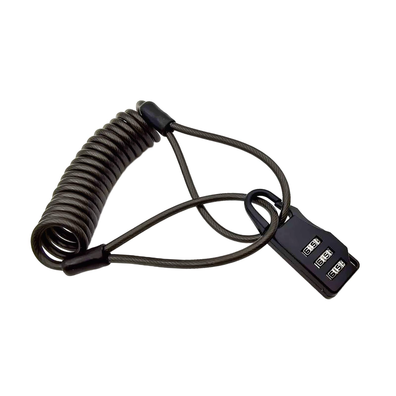 Ioensy - Cerradura De Combinación Con Cable Cable De Seguridad Portátil Para Bike Gate Gym Locker Black