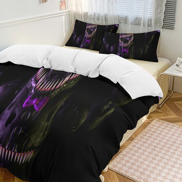 Five Nightat Freddy Quilt Set Thicken Soft 3 Pieces Bedding Set All Season Duvet Cove with 2 Pillowcases for Adult Women Girls Teens Home Room Decor