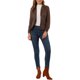 thumbnail image 2 of Blazer de Ante Sintético de Manga Larga con Solapa para Mujer de INSPIRE CHIC para Uso Casual y Formal M Marrón, 2 of 8
